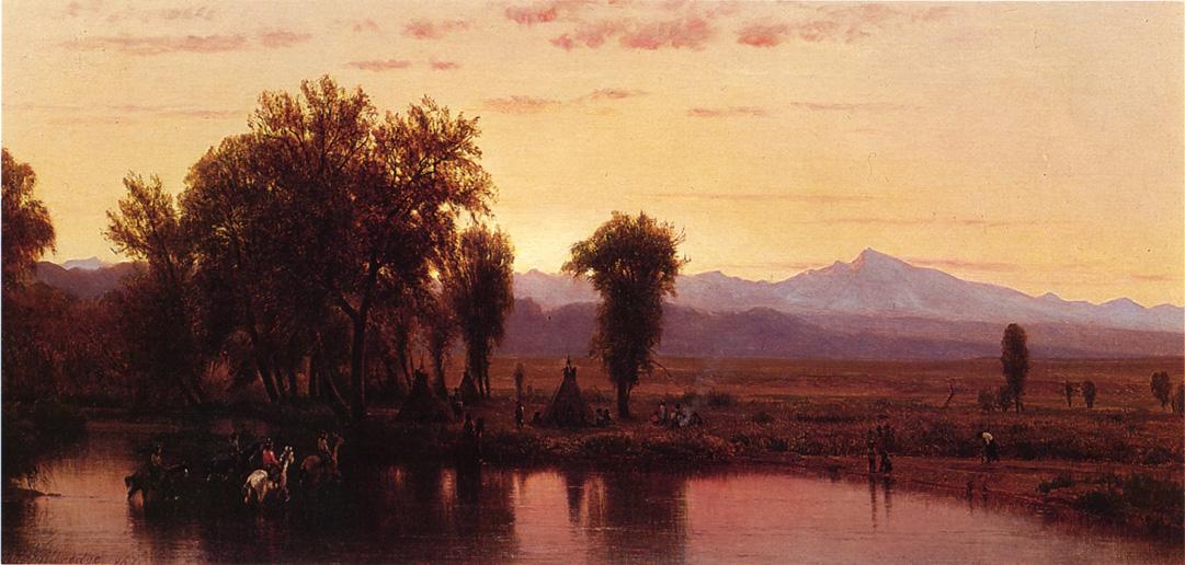 Indians Crossing the Platte River, vintage artwork by Thomas Worthington Whittredge, A3 (16x12") Poster Print