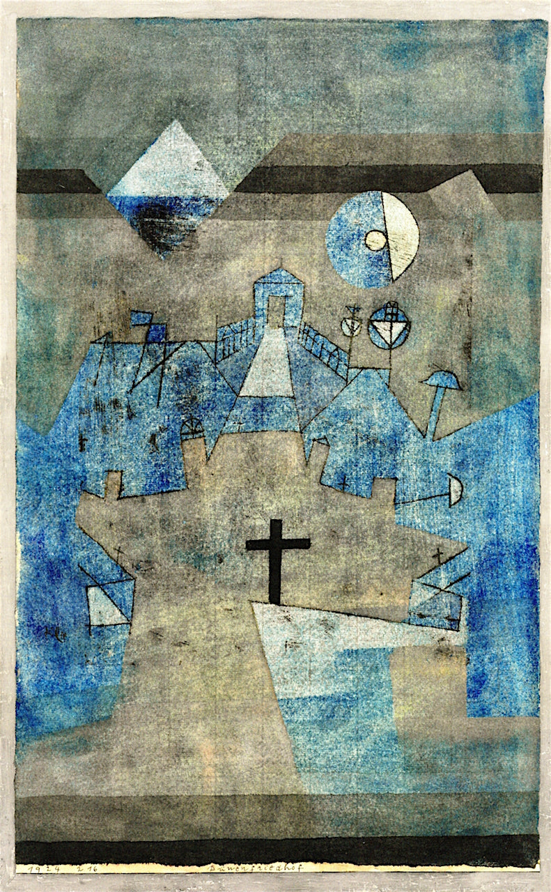 Dunes Cemetery, vintage artwork by Paul Klee, 12x8" (A4) Poster