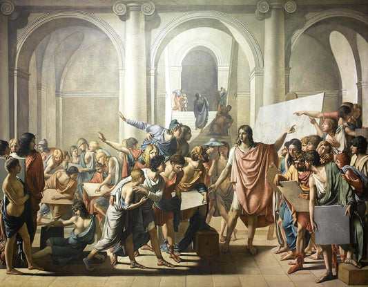 School of Apelles, vintage artwork by Jean Broc, 12x8" (A4) Poster