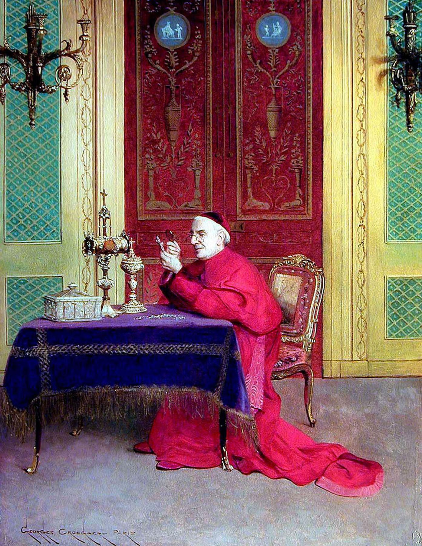 The Connoisseur and Inspiration, vintage artwork by Georges Croegaert, 12x8" (A4) Poster