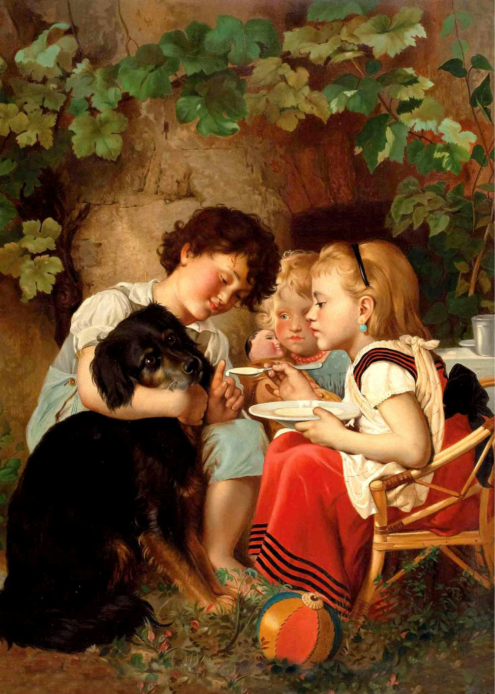Food for the Dog, vintage artwork by Anton Ebert, 12x8" (A4) Poster