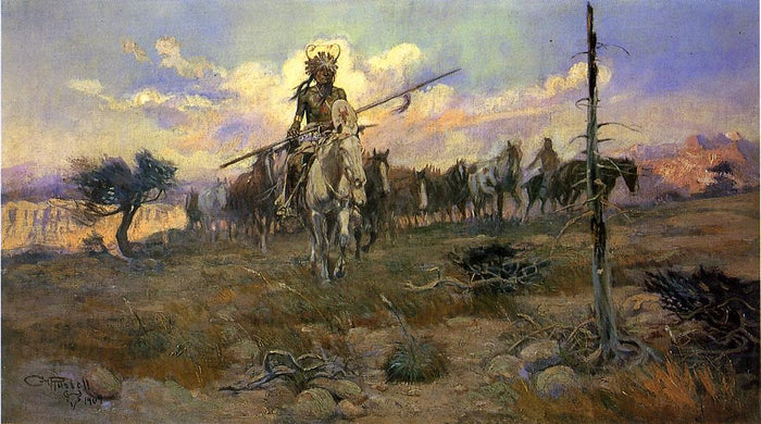 Bringing Home the Spoils by Charles Marion Russell,A3(16x12