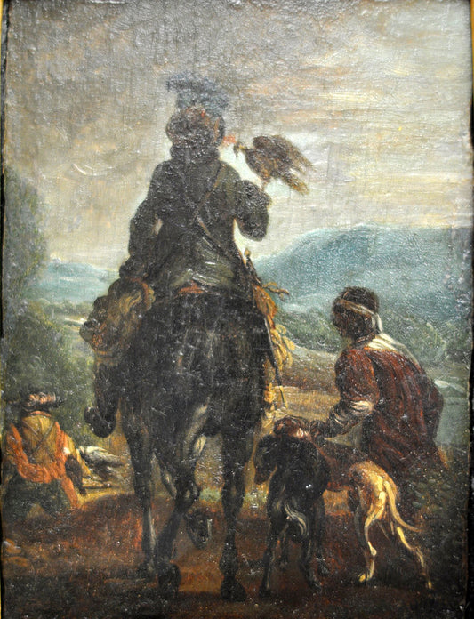 Hunter with Falcon, vintage artwork by Jan Baptist Weenix, 12x8" (A4) Poster