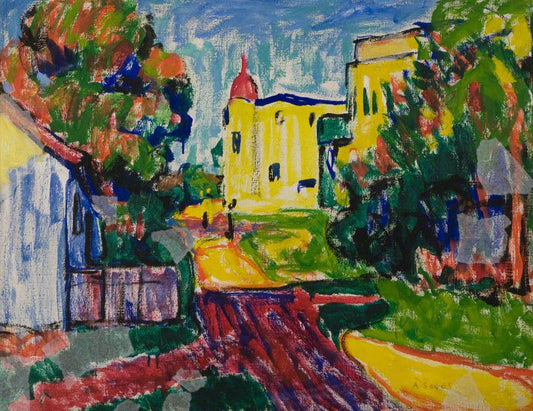 A Street, vintage artwork by Arthur Segal, 12x8" (A4) Poster