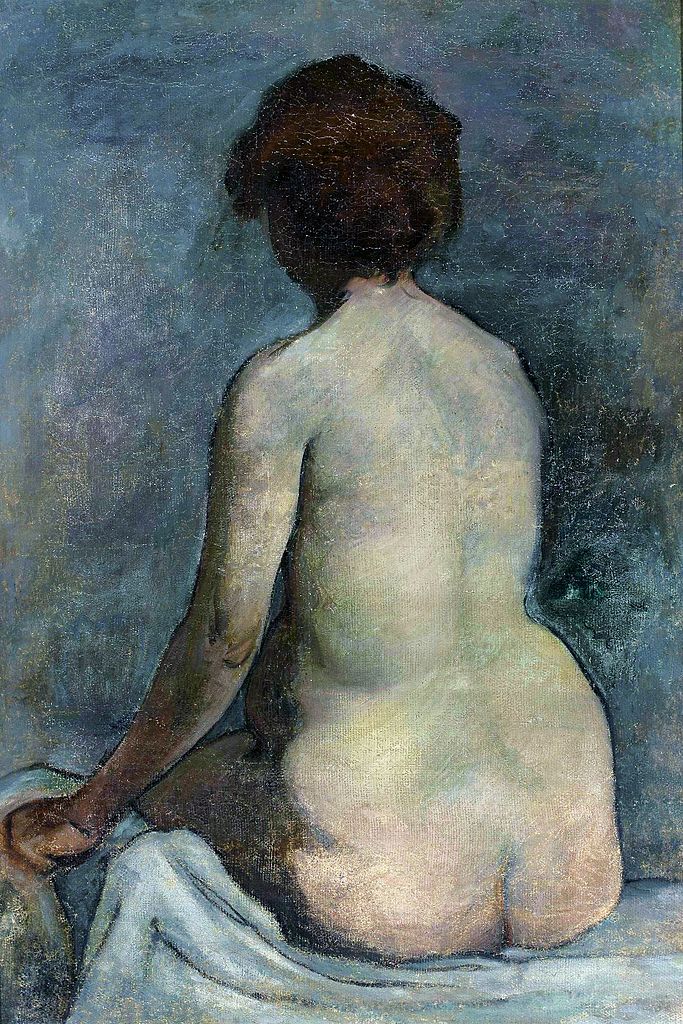 Female nude from the back, vintage artwork by Wladyslaw Slewinski, 12x8" (A4) Poster