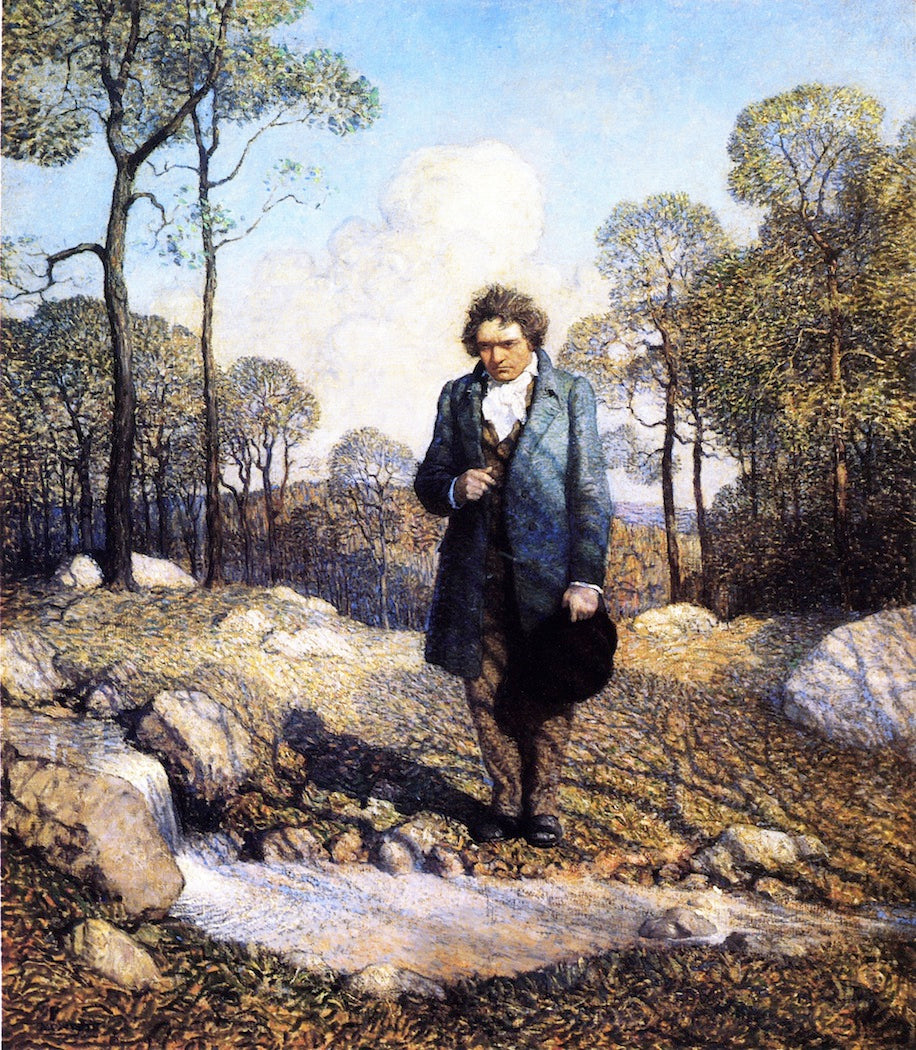 Beethoven and Nature, vintage artwork by Newell Convers (N.C.) Wyeth, 12x8" (A4) Poster