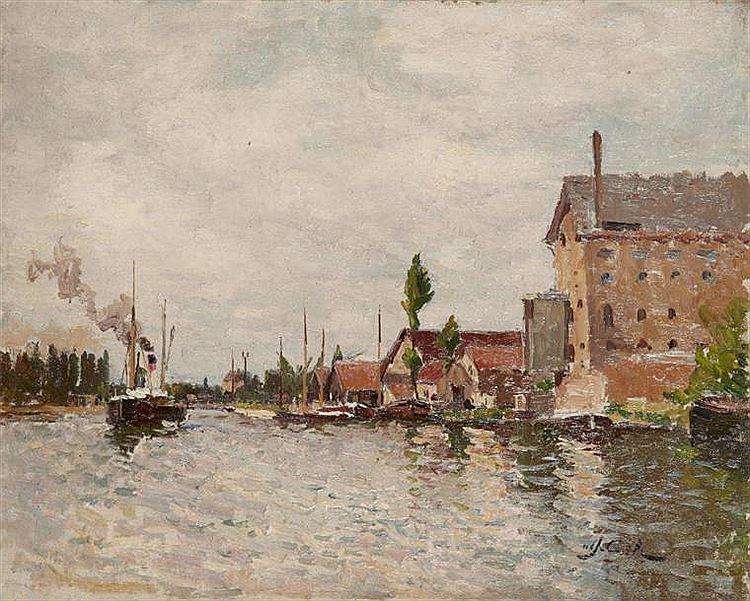 Smoke on the Rhone, vintage artwork by Alfred Casile, 12x8" (A4) Poster