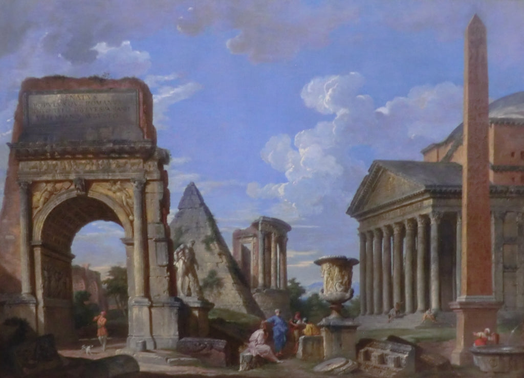 Antique Ruins, vintage artwork by Giovanni Paolo Panini, 12x8" (A4) Poster