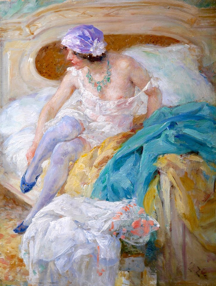 Nude in a Boudoir by Francois-Edouard Zier,A3(16x12")Poster