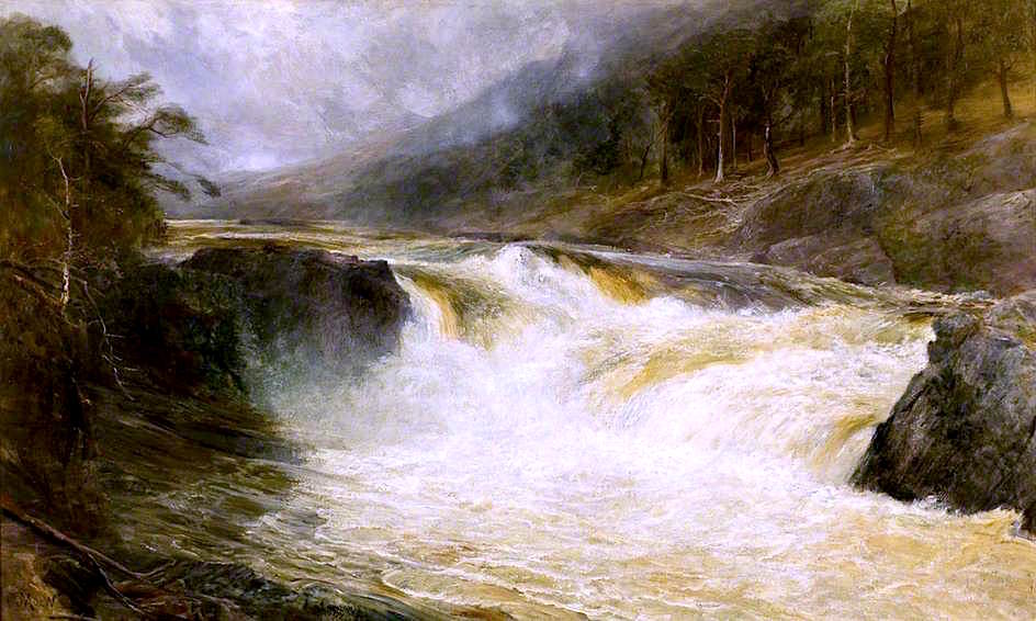 The Falls of Tummel, vintage artwork by John MacWhirter, 12x8" (A4) Poster