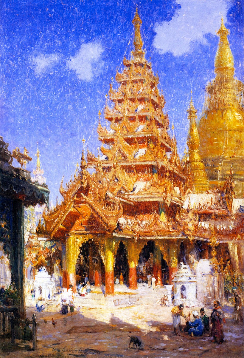 Shwe Dagon Pagoda, Burma by Colin Campbell Cooper,A3(16x12")Poster