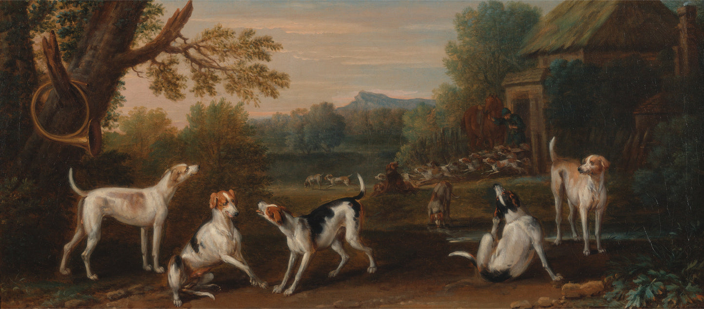 Releasing the Hounds, vintage artwork by John Wootton, 12x8" (A4) Poster
