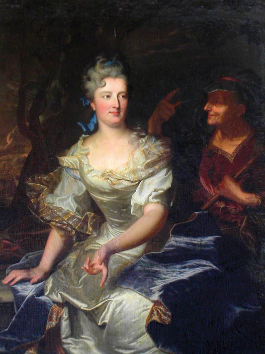 Portrait of Marie-Anne Varice de La Ravoye, nee de Valières, vintage artwork by Hyacinthe Rigaud, 12x8" (A4) Poster