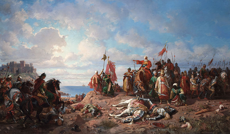 The death of king Wladyslaw II at Varna, vintage artwork by Stanislaus Poraj Chlebowski, 12x8" (A4) Poster