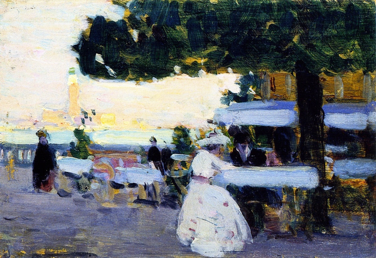 Public Gardens, Venice, vintage artwork by Clarence Gagnon, 12x8" (A4) Poster