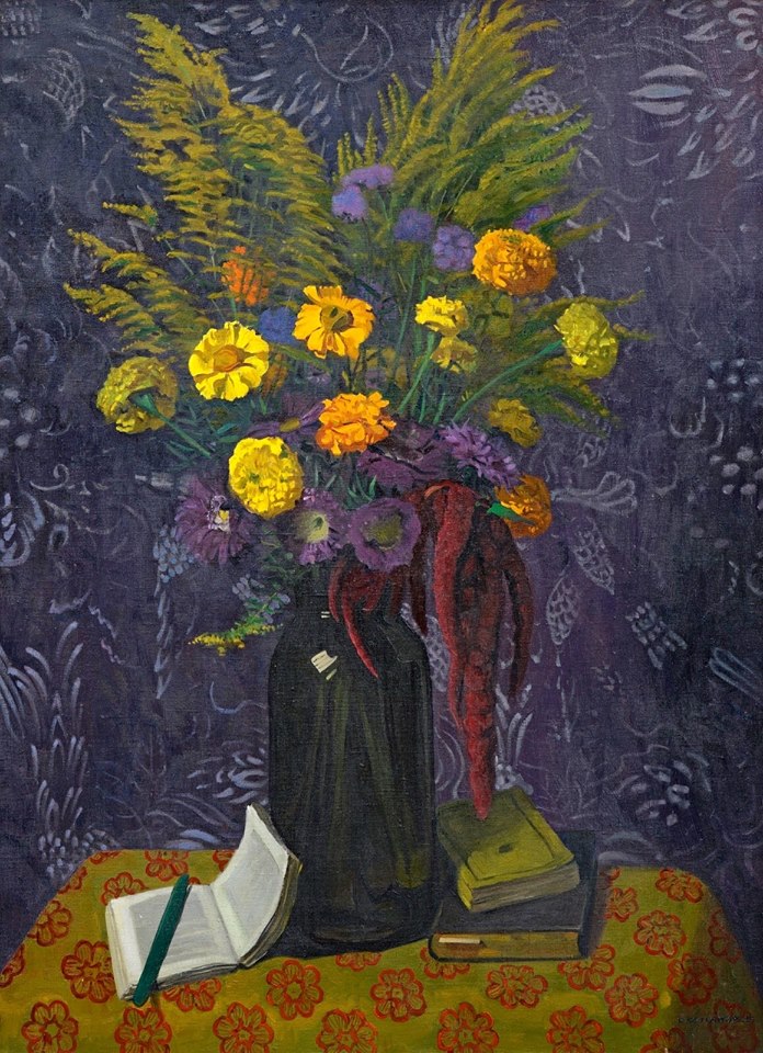 Carnations and Golden Sheaves, vintage artwork by Felix Vallotton, 12x8" (A4) Poster