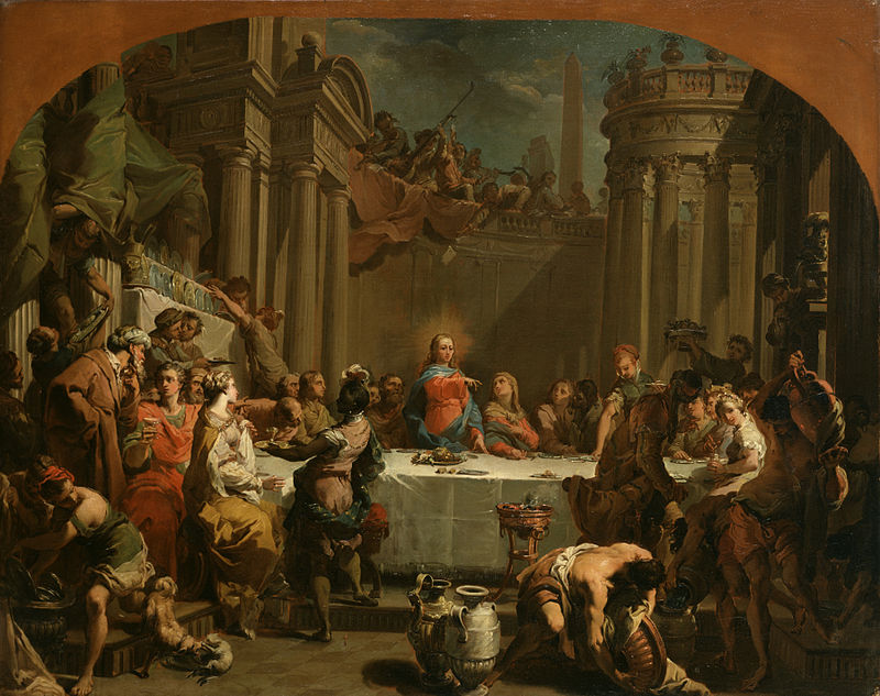 Marriage at Cana, vintage artwork by Gaetano Gandolfi, 12x8" (A4) Poster