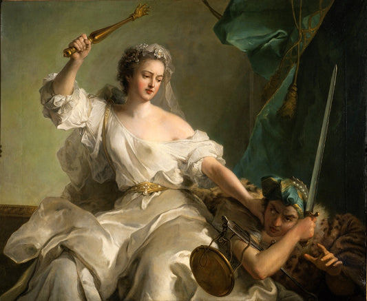 An Allegory of Justice Combatting Injustice, vintage artwork by Jean-Marc Nattier, 12x8" (A4) Poster