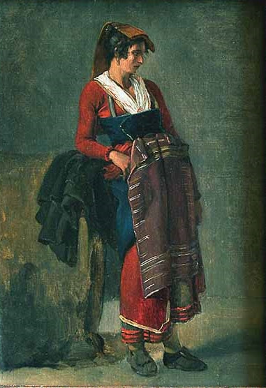 Peasant from the Roman Outskirts, vintage artwork by Achille-Etna Michallon, A3 (16x12") Poster Print