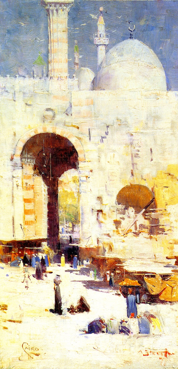 Cairo Street, vintage artwork by Sir Arthur Streeton, 12x8" (A4) Poster
