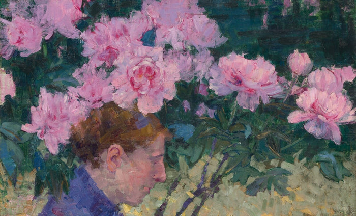 Peonies and Head of a Woman by John Peter Russell,A3(16x12