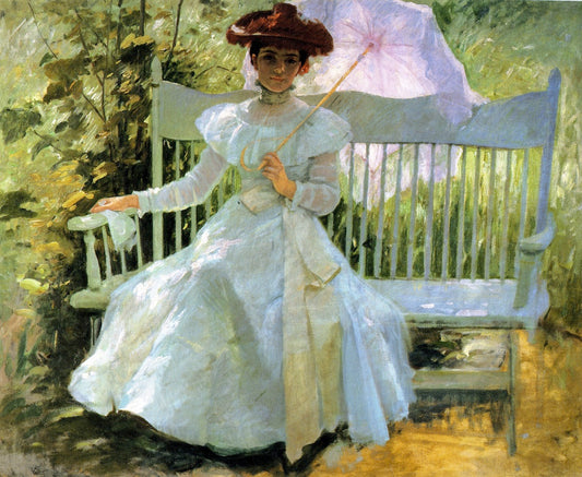 That Summer Afternoon in My Garden, vintage artwork by Frank Duveneck, 12x8" (A4) Poster