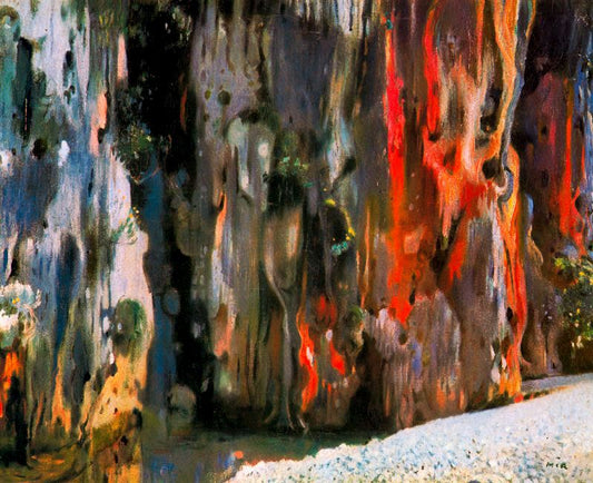 Gruta, herrumbre, vintage artwork by Joaquin Mir  Trinxet, 12x8" (A4) Poster