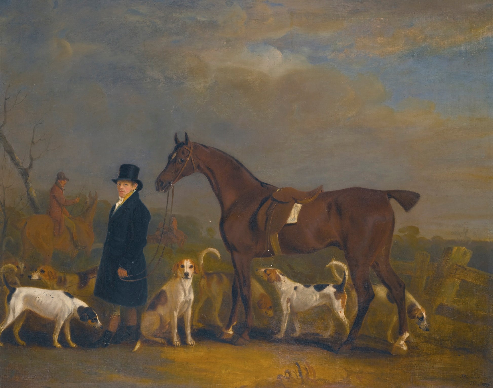 Henry Combe Compton Leading a Bay Hunter, vintage artwork by John E. Ferneley, Sr, 12x8" (A4) Poster