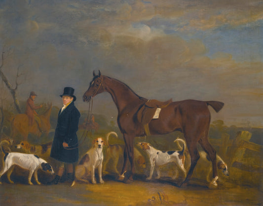 Henry Combe Compton Leading a Bay Hunter, vintage artwork by John E. Ferneley, Sr, 12x8" (A4) Poster