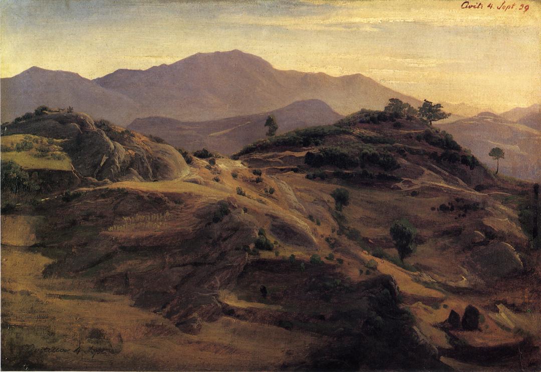Landscape at Civitella, vintage artwork by Johann Wilhelm Schirmer, A3 (16x12") Poster Print