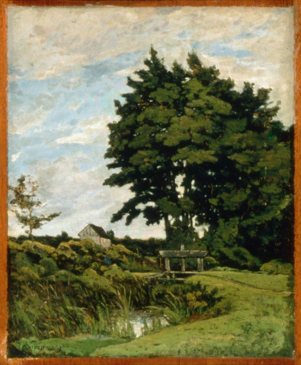 Landscape with an Old Dam, vintage artwork by Henri-Joseph Harpignies, A3 (16x12") Poster Print