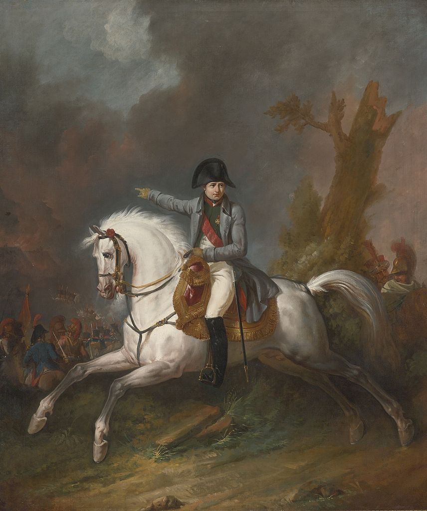 Equestrian Portrait of Napoleon, vintage artwork by Carle Vernet, 12x8" (A4) Poster