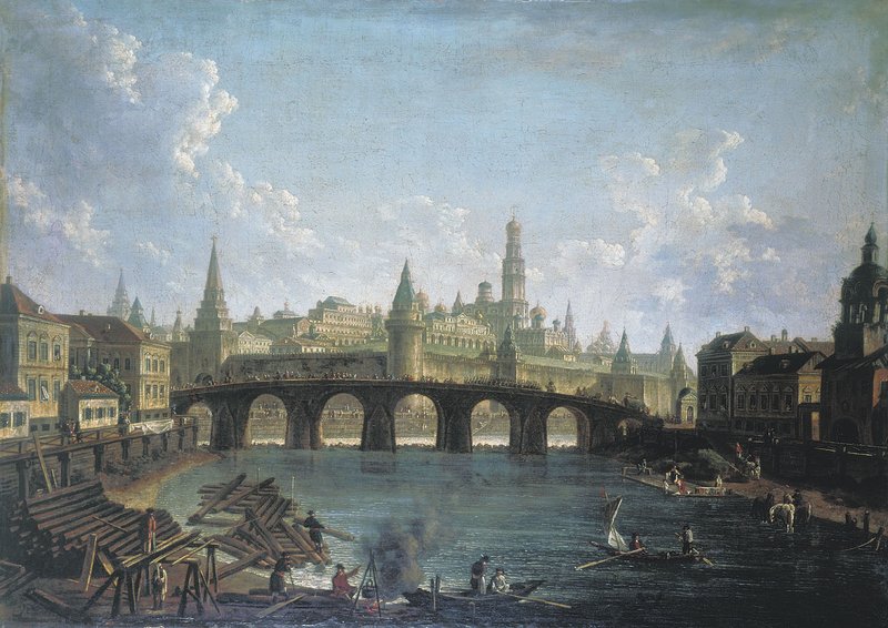 View of the Moscow Kremlin, vintage artwork by Fedor Yakovlevich Alekseev, 12x8" (A4) Poster