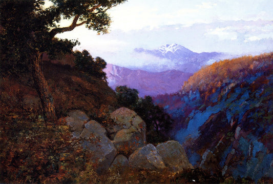 In the Shadow of the Cliffs of San Juan, vintage artwork by Elmer Wachtel, 12x8" (A4) Poster