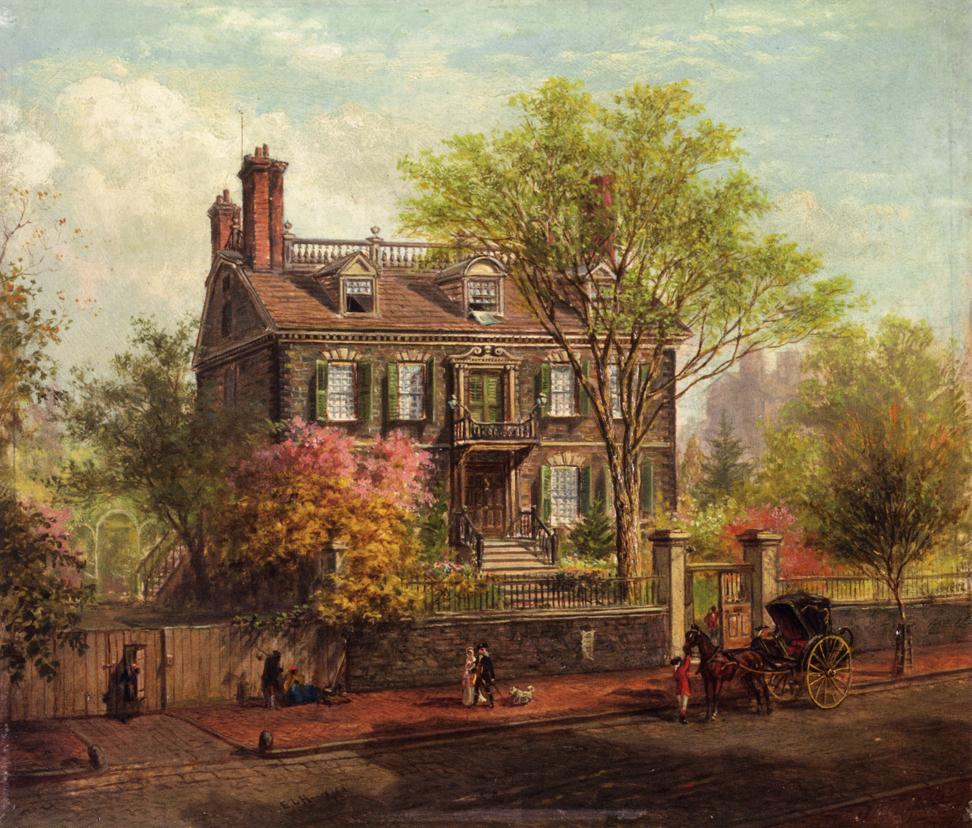 The John Hancock House, vintage artwork by Edward Lamson Henry, 12x8" (A4) Poster