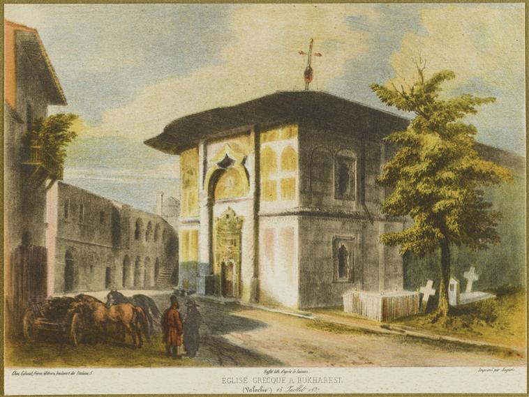 Greek Church in Bucharest, vintage artwork by Auguste Raffet, A3 (16x12") Poster Print