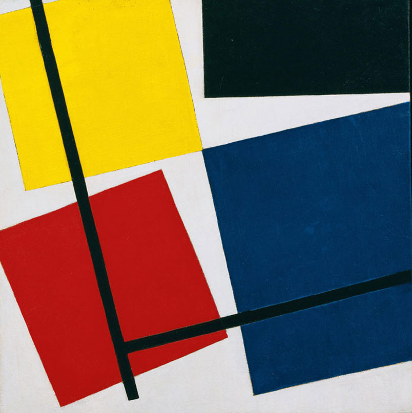 Simultanious Counter-Composition, vintage artwork by Theo van Doesburg, 12x8" (A4) Poster