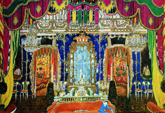 The Salon, vintage artwork by Alexander Golovin, 12x8" (A4) Poster