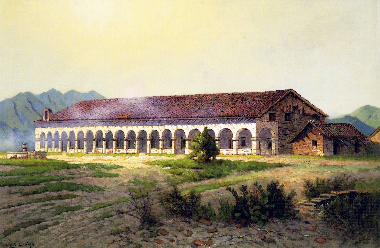 Mission San Fernando Rey de España, vintage artwork by Edwin Deakin, 12x8" (A4) Poster
