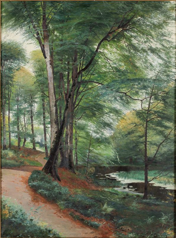 Forest in Kullaby gden, vintage artwork by Olaf Krumlinde, 12x8" (A4) Poster