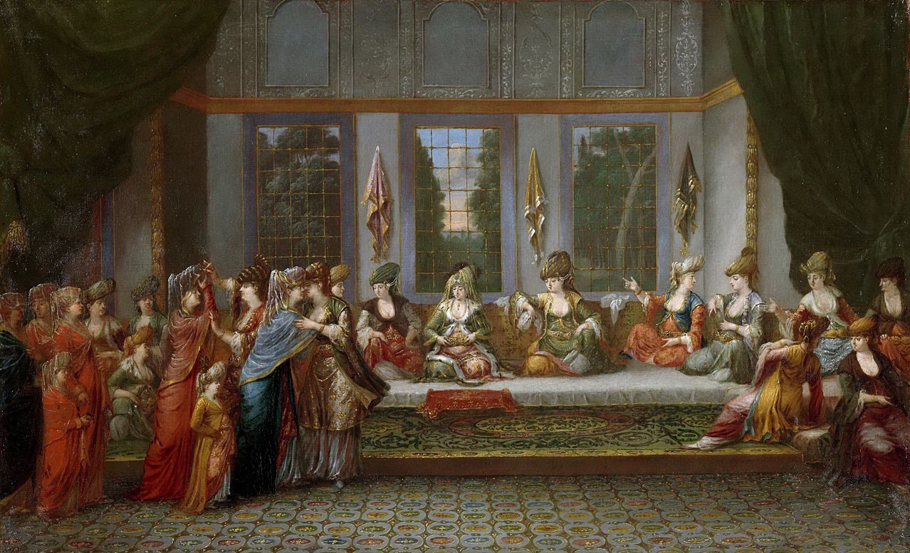 Greek Wedding, vintage artwork by Jean Baptiste Vanmour, 12x8" (A4) Poster