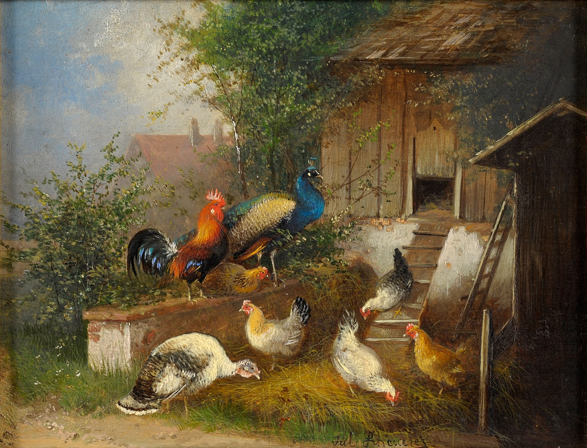 Colorful feathers by Julius Scheuerer,A3(16x12")Poster