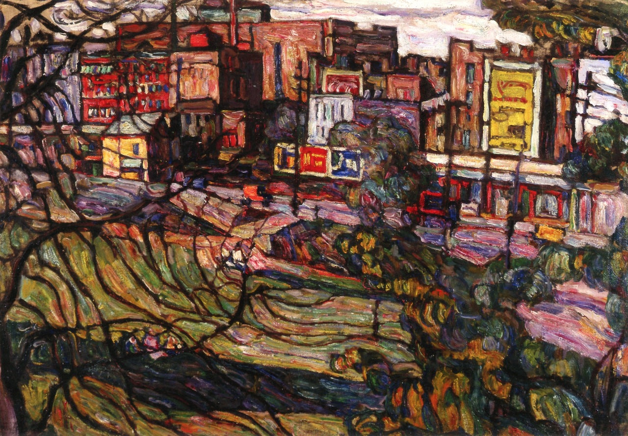 Eagle Avenue, Bronx, vintage artwork by Abraham A. Manievich, 12x8" (A4) Poster