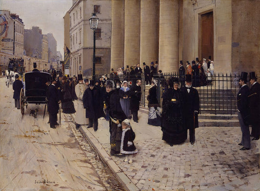 The Church of Saint Philippe du Roule, vintage artwork by Jean-Georges Beraud, 12x8" (A4) Poster