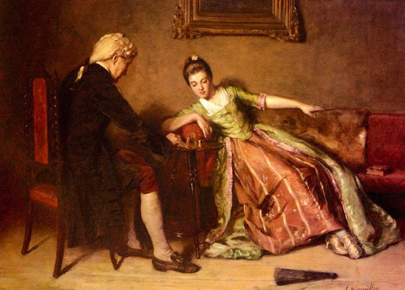A Game Of Chess, vintage artwork by James Hamilton, A3 (16x12") Poster Print