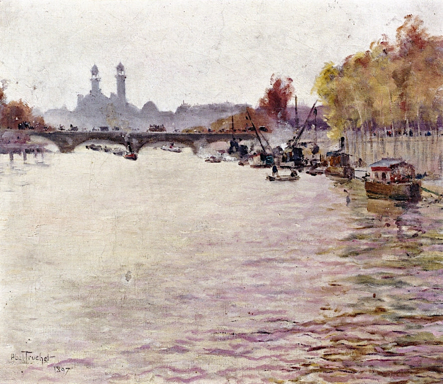 lais du Trocadero, View from the Seine by Louis Abel-Truchet,A3(16x12")Poster