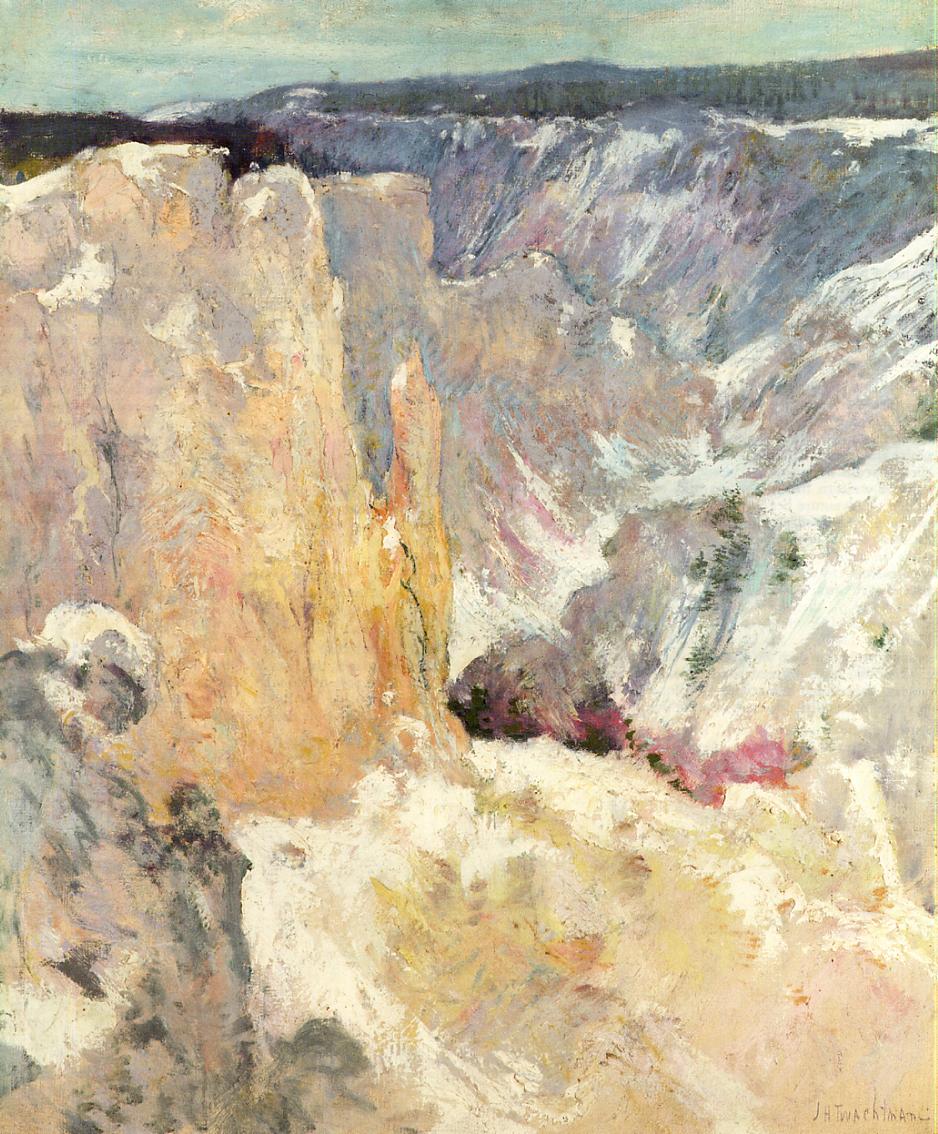 Canyon in the Yellowstone, vintage artwork by John Twachtman, 12x8" (A4) Poster