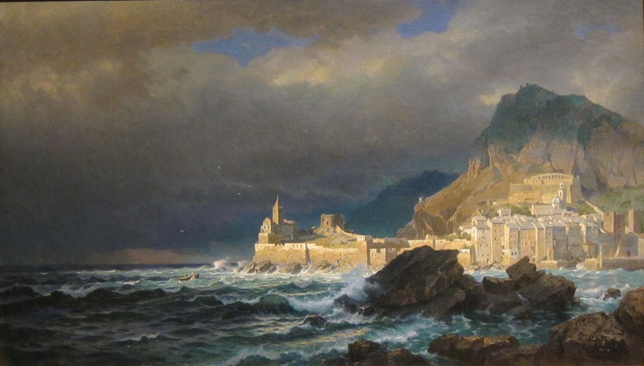 Porto Venere, Spezia, Italy, vintage artwork by William Stanley Haseltine, 12x8" (A4) Poster