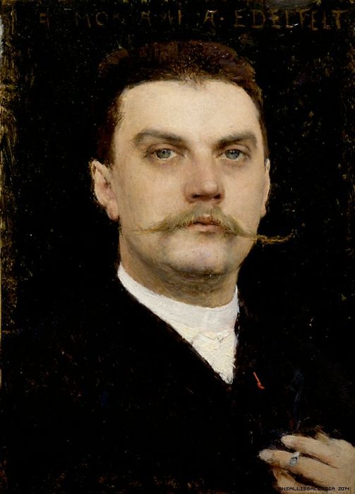 Portrait of Albert Edelfelt, vintage artwork by Pascal Dagnan-Bouveret, 12x8" (A4) Poster