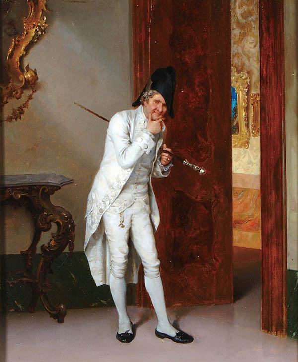 Eavesdropping, vintage artwork by Francesco Beda, 12x8" (A4) Poster